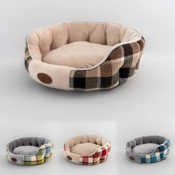 

Winter Warm Cross-border Pet Products Home Furnishing Fabric Plaid High Back Cat Nest Creative Pet Nest Removable and Washable D