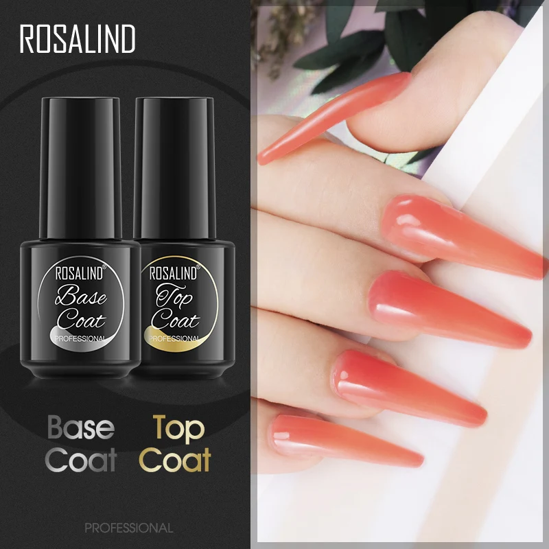 ROSALIND Nail Gel Polish Top Coat Semi Permanent Top Coat All For Manicure Nails Fundation Gel Varnishes Nail Art 4