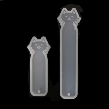 

1pcs Transparent Cat Head Rectangle Silicone Bookmark Mold For DIY Bookmark Mould Making Epoxy Resin Jewelry Craft Tools