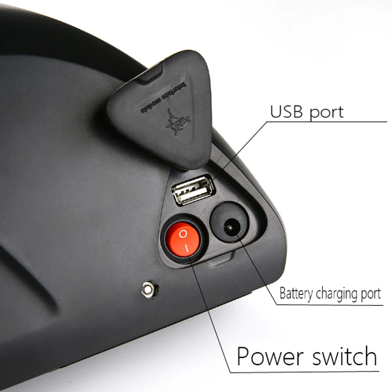 Аккумуляторная литиевая батарея tiger shark 36 В 48 в 52 10 Ач 15 20 18650 USB для