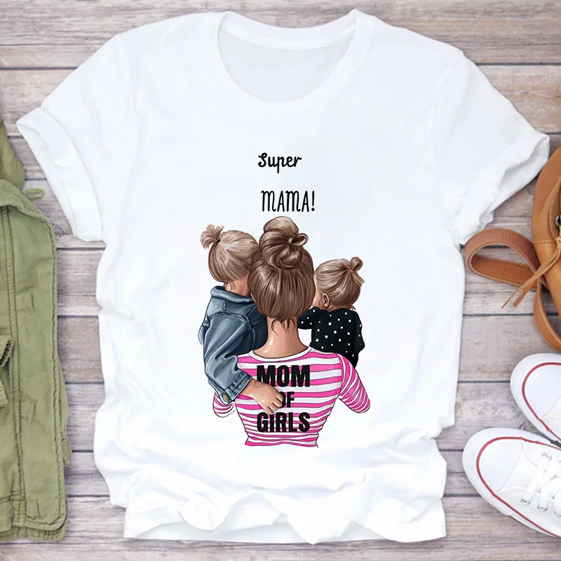 Super Mom yellow T shirt Women Mother's Love Print T-shirt Harajuku Mama TShirt Vogue Tops tee shirt Femme Vogue 2020 new Summer