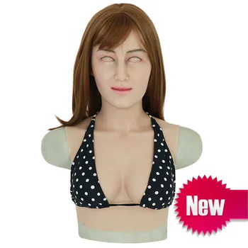 

Silicone Mask with Boobs for Crossdresser Realistic Skin Silicone Breast Forms Cosplay for Transgender Male Shemale Drag Queen