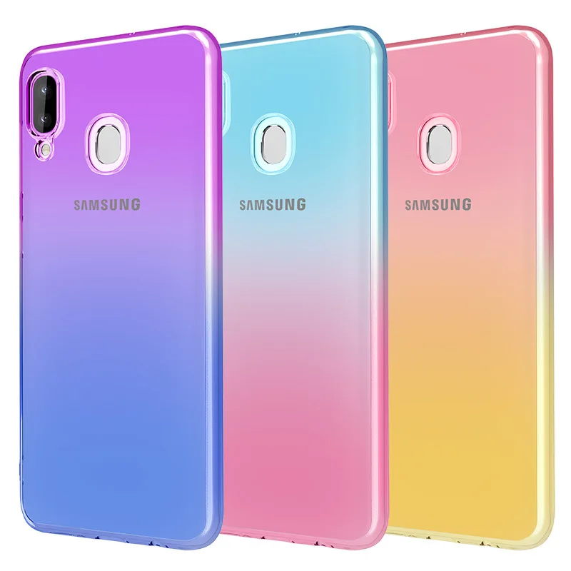 100 шт. Градиент красочный мягкий чехол из tpu для samsung A9S A8S A6S A70 A60 A50 A40 A30 A10 M30 M20 M10 ультратонкая Защитная крышка