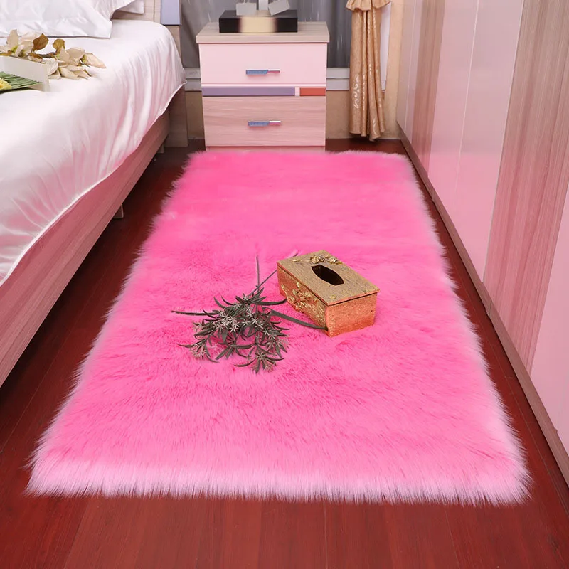 Pink Ковер из искусственной шерсти гостиная спальня противоскользящие мягкие 80 см* 180 см ковры purpule, цвет: белый, розовый, серый, 15 цветов коврик - Цвет: Pink