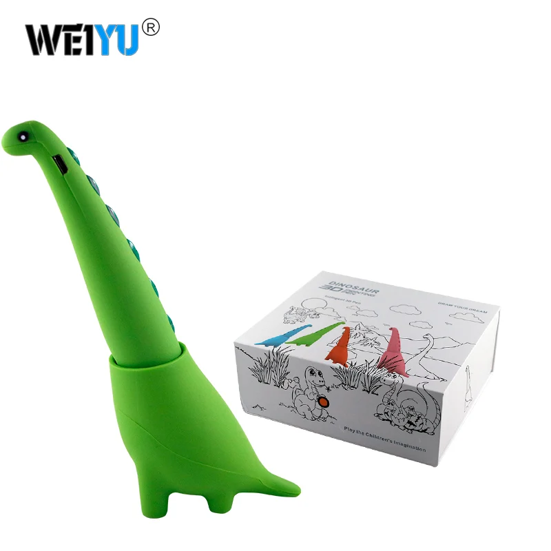 RP700A weiyu 3D Ручка для детей динозавр стебель игрушки 3D печать Ручка принтер Рисунок Живопись Художественный набор с 2 скоростями безопасный режим сна - Цвет: Green