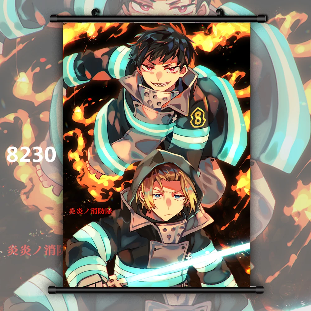 8230 Enen no Shouboutai Fire Force Kusakabe Shinra Benimaru Shinmon Аниме Манга плакат в рулоне - Цвет: 8230