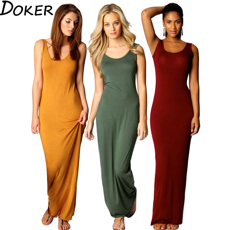 2020 Spring Summer Elegant Party Sexy Long Dress Women Clothes O-neck Sleeveless Slim Ladies Dresses Plus Size Maxi Femme | Женская