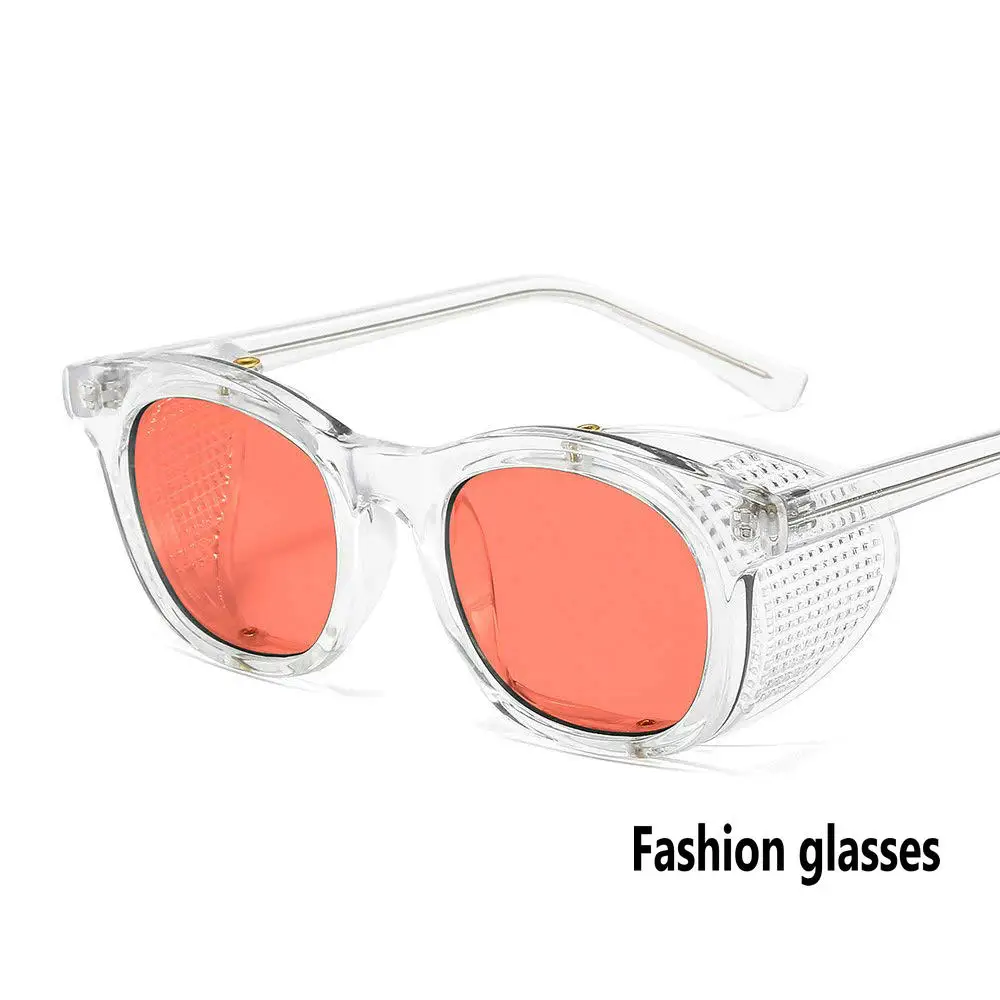 clear pink Ультралегкие Круглые ретро солнцезащитные очки для мужчин и женщин модные ветрозащитные очки в стиле панк мужские очки FML - Цвет линз: clear pink