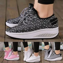 Для женщин сетчатая дышащая обувь с толстыми подошвами обувь с округлой подошвой рост кроссовки