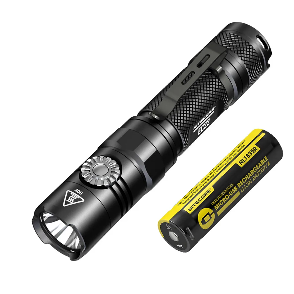 NITECORE EC22 фонариком и креплением на XP-L HD V6 Макс 1000lm луч расстоянии 180 м tacitcal свет бесступенчатого регулирования Яркий факел - Испускаемый цвет: EC22 NL1835R