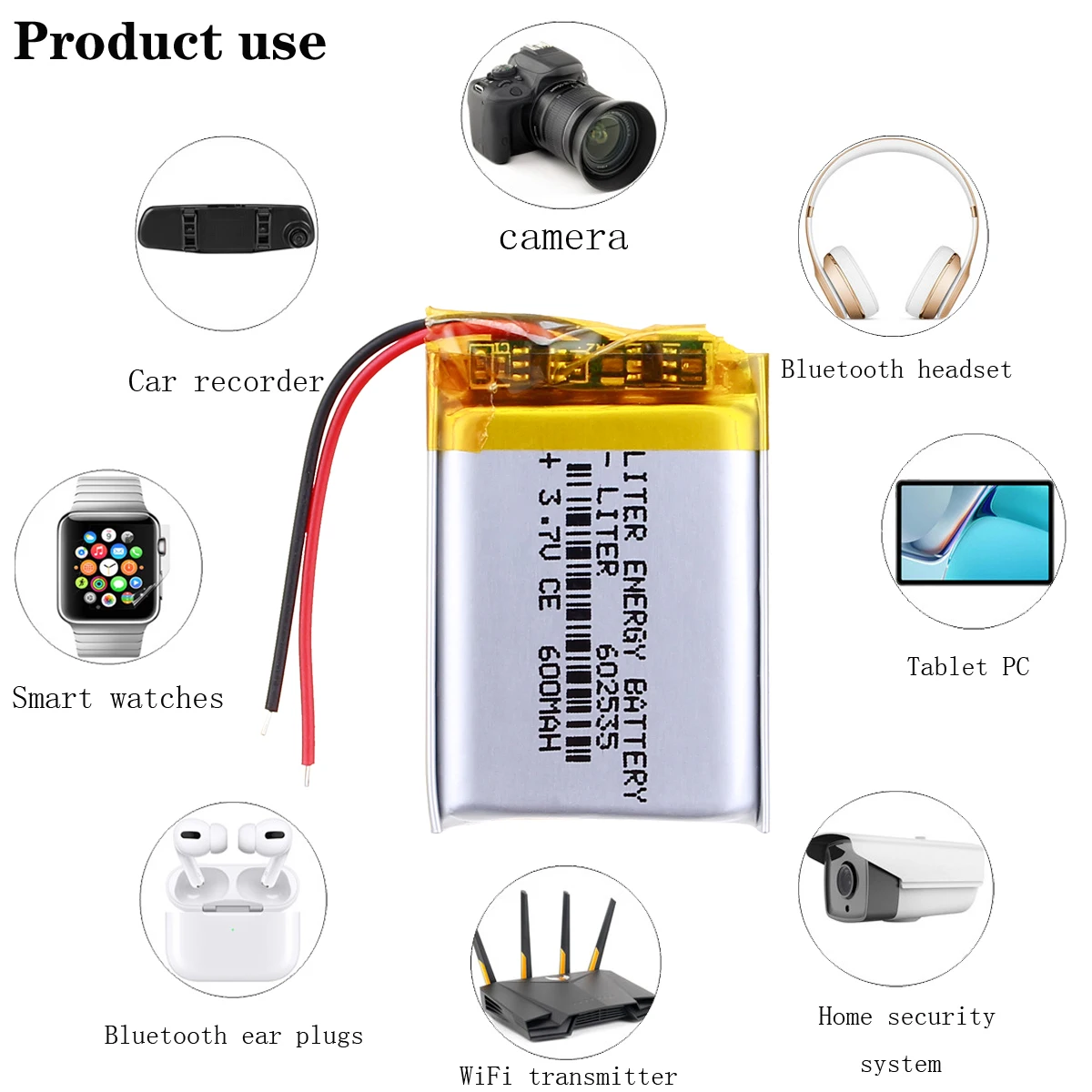Polymer lithium battery 602535 3.7V 600MAH with CE FCC ROHS MSDS quality certification