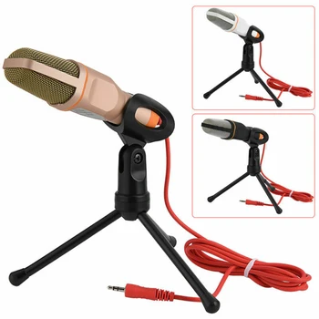 

New Condenser SF-666 Microphone 3.5mm Plug Home Stereo Mic Desktop Tripod For Skype Chatting PC Video Gaming Recording