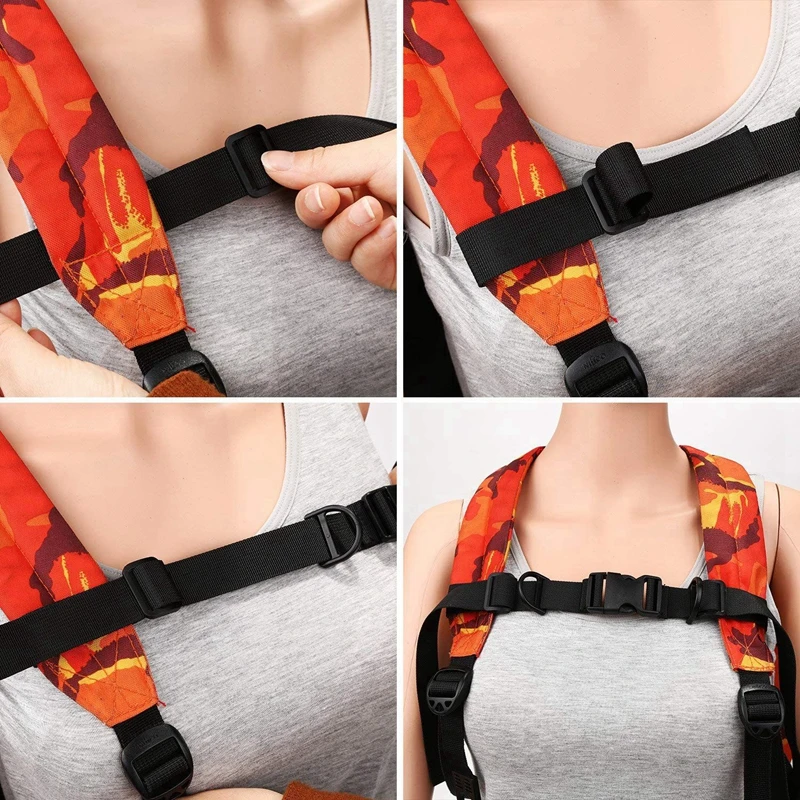 2 Pieces Backpack Chest Strap Adjustable Backpack Sternum Strap Chest Belt with Buckle for Hiking and Jogging, Black