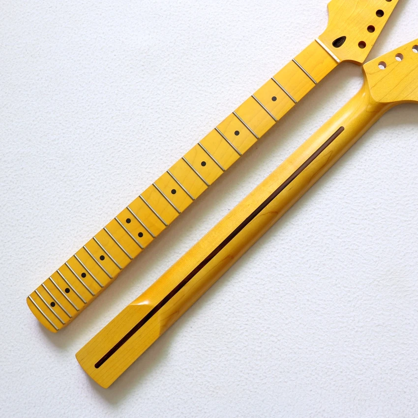 Guitar kits parts Nitro satin finished left handed Canadian Maple lefty Strat guitar neck with