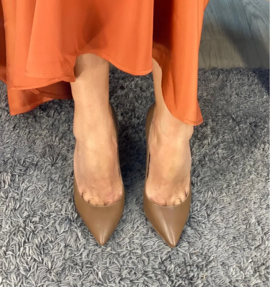 Selfast Clothing - The semi pointed stack heel wedge with patent toe cap.  Now available in camel. Grab yours for R99.99! 👠👠👠 Shop at one of our 47  stores nationwide. #selfastgirl #heels #