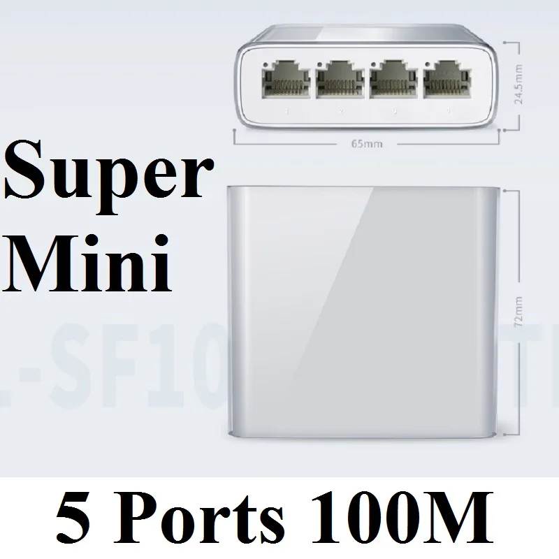 TP-Link super Mini 5 Ports RJ45 Desktop Switch 100Mbps SOHO Ethernet Switcher Lan Hub Full Half duplex Exchange Fast Switcher