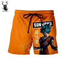 YOJULY новые летние Для мужчин Dragon Ball Z Сон Гоку 3D аниме принтом Шорты унисекс Повседневное пляжные шорты для серфинга шорты, короткие брюки Прямая DK20