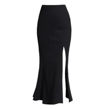 2022 New Elegant Solid Women Long Skirt Black High Waist Bodycon Slim Slit Skirt Casual Fishtail Skirts Office Lady Work Wear