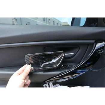 

Cover Door Handle Bowl Sticker Car Interior Inner Carbon Fiber Black For BMW 3 4 Series F30 3GT F34 F36 2014+