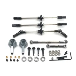 WPL – pièces de mise à niveau métalliques à Six roues motrices, camion militaire B16 B36, essieu avant, moyen et arrière, Joint universel en acier, modèle 1:16 