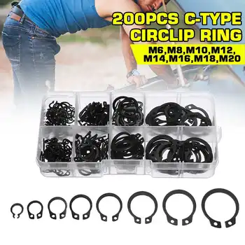 

200pcs Circlip Set External/Internal Retaining E-type Cir clip Lock Snap Retaining Ring Assortment Set holes Shaft Collar Washer