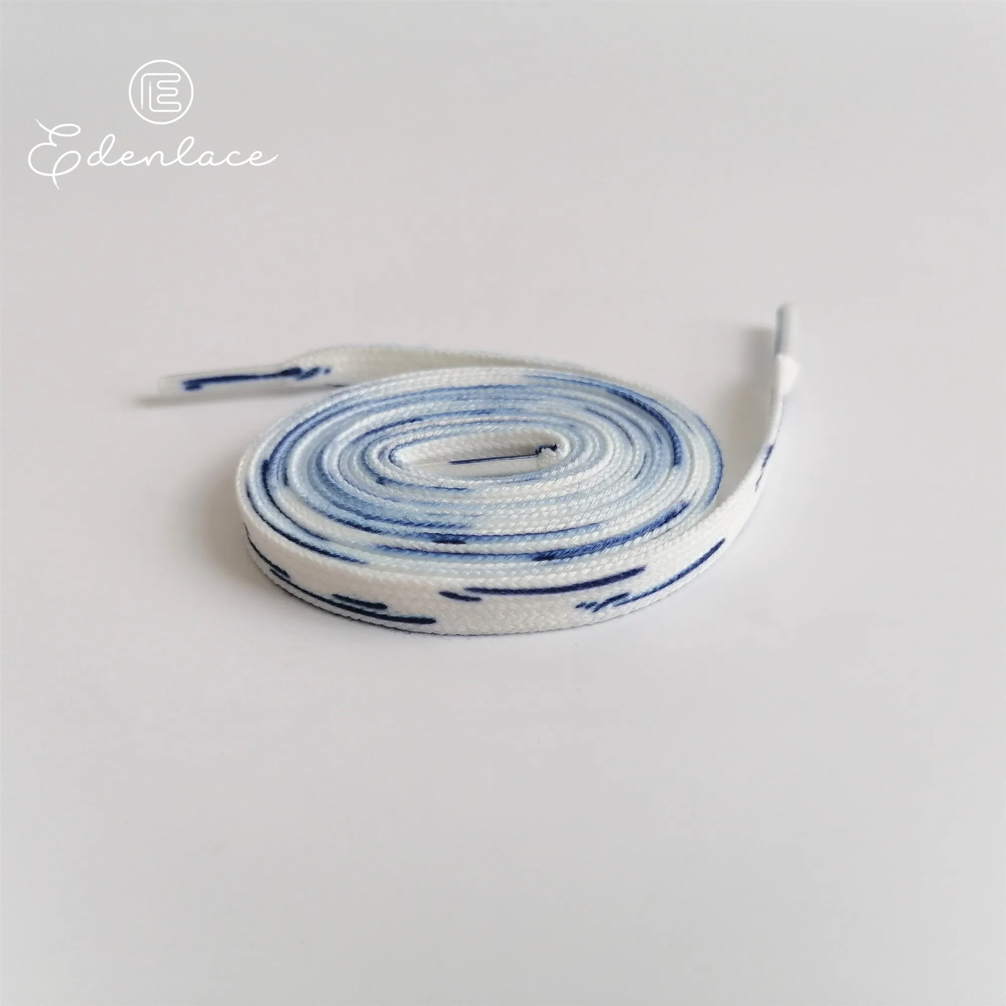 

Navy Stripe With White Shoelaces Flat Cotton Graffiti Shoelace Doodling Bootlace For Blazer Sports Shoes Sneakers Shoe Laces