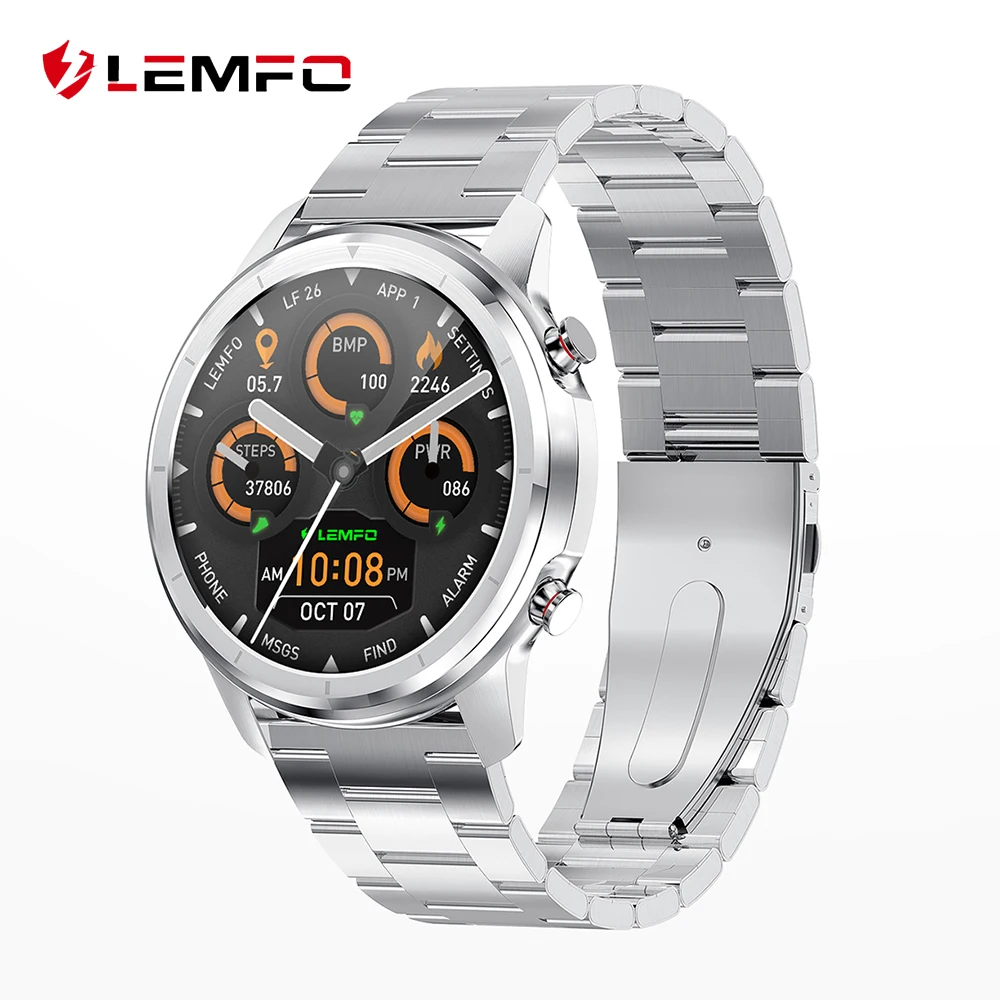 LEMFO LF26 Full Touch 360*360 HD Amoled Screen Smart Watch Men Bluetooth 5.0 Weather Watch Face IP67 Waterproof Smartwatch