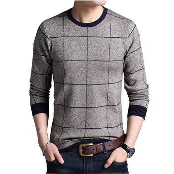 

FAVOCENT 2019 Casual Men Sweater O-Neck Striped Slim Fit Knittwear Autumn Mens Sweaters Pullovers Pullover Male Pull Homme M-3XL