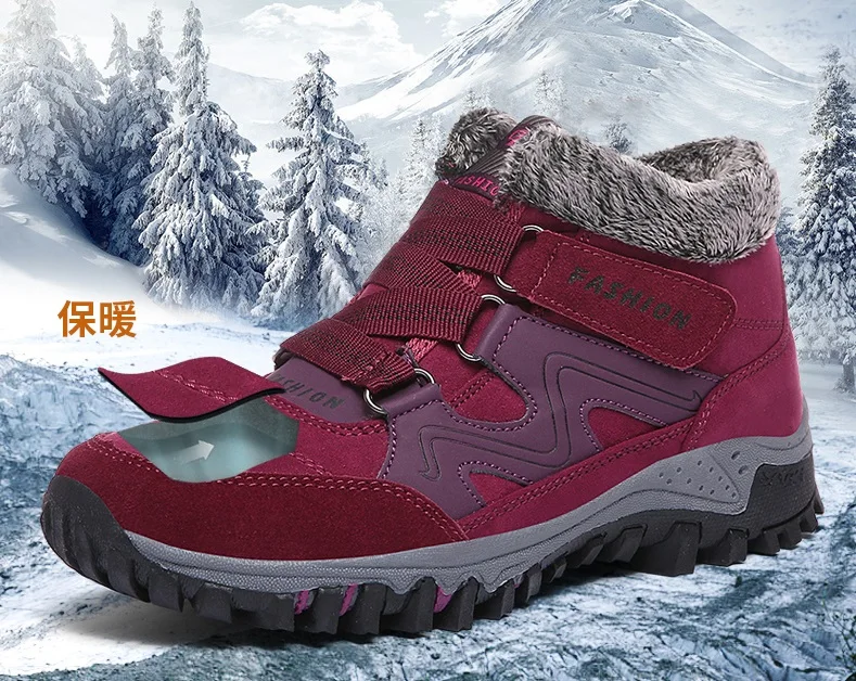 Men Boots Winter Warm Snow Boots with Fur Men Women Boots Work Shoes Men Tactical Boot Waterproof Rubber Unisex Shoes Plus Size
