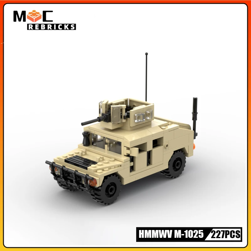 

Военная серия Hummer M-1025 бронированный автомобиль MOC строительный блок загрузочные фигуры SWAT автомобиль Сборная модель Кирпич игрушка подарок для ребенка