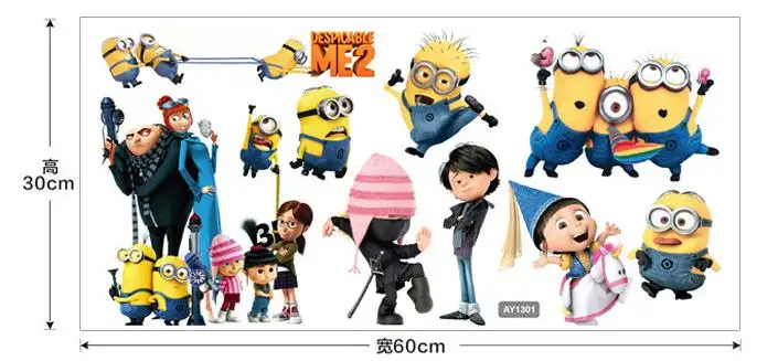 Новые 3D канализационные Миньоны настенные наклейки для детских комнат и детского сада наклейки для автомобиля из ПВХ плакат Гадкий я домашний декор