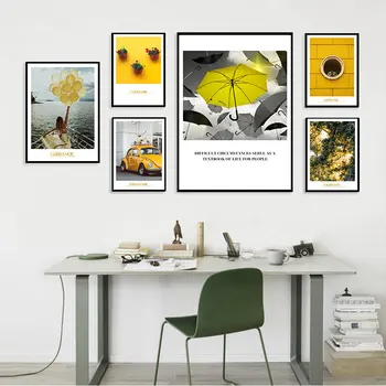

Photography Still Life Scenery Picture Home Decor Nordic Canvas Painting Wall Art Yellow Art Posters and Prints for Living Room