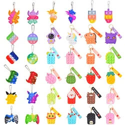 Mini porte clés Infinite Squeeze Jouets en Silicone Porte clés sensoriel Squishy Décompression Squeeze Anti Stress Adulte Fidget Stress Toy 