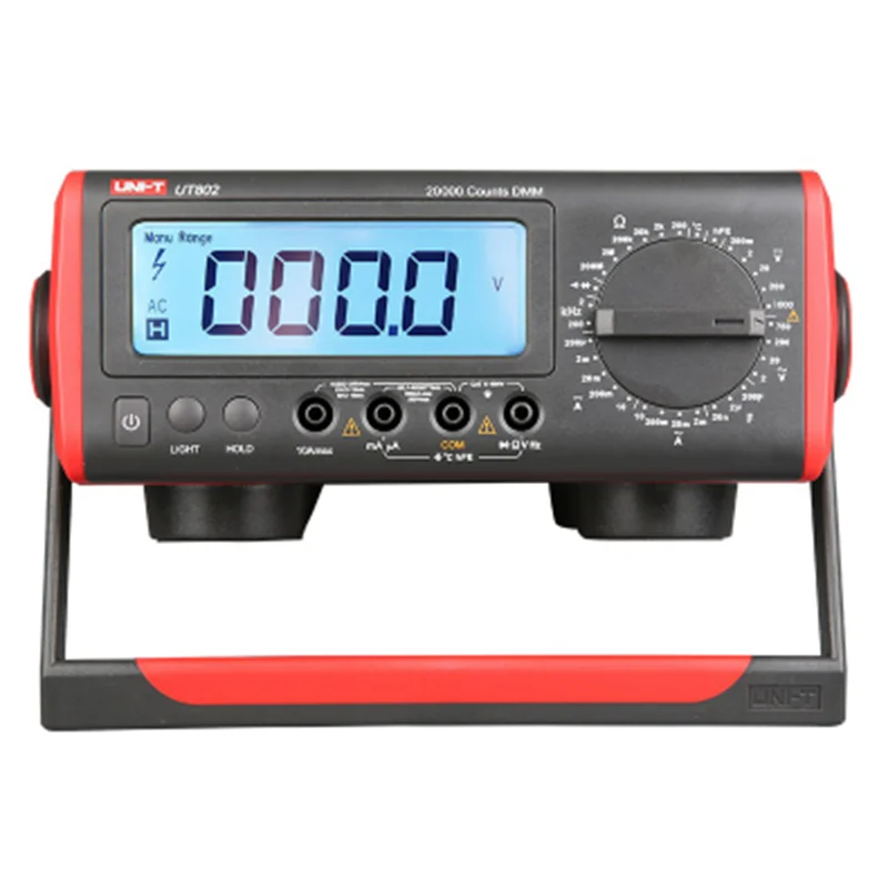 

UNI-T UT802 Bechtop Digital Multimeter Data Hold/LCD Backlight Misoperation Alarm ,Diode/Transistor,Low Battery Indication,New.