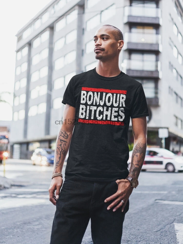 Мужские смешные футболки-BONJOUR суки французский наступление Rude мода лето подарок |