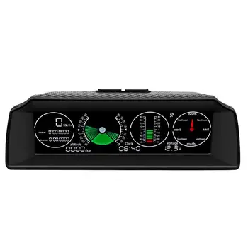 

VODOOL GPS GO-2 Multifunctional Car Slope Meter Inclinometer GPS Speedometer Compass Altitude Voltage Display Gauge Alarm System