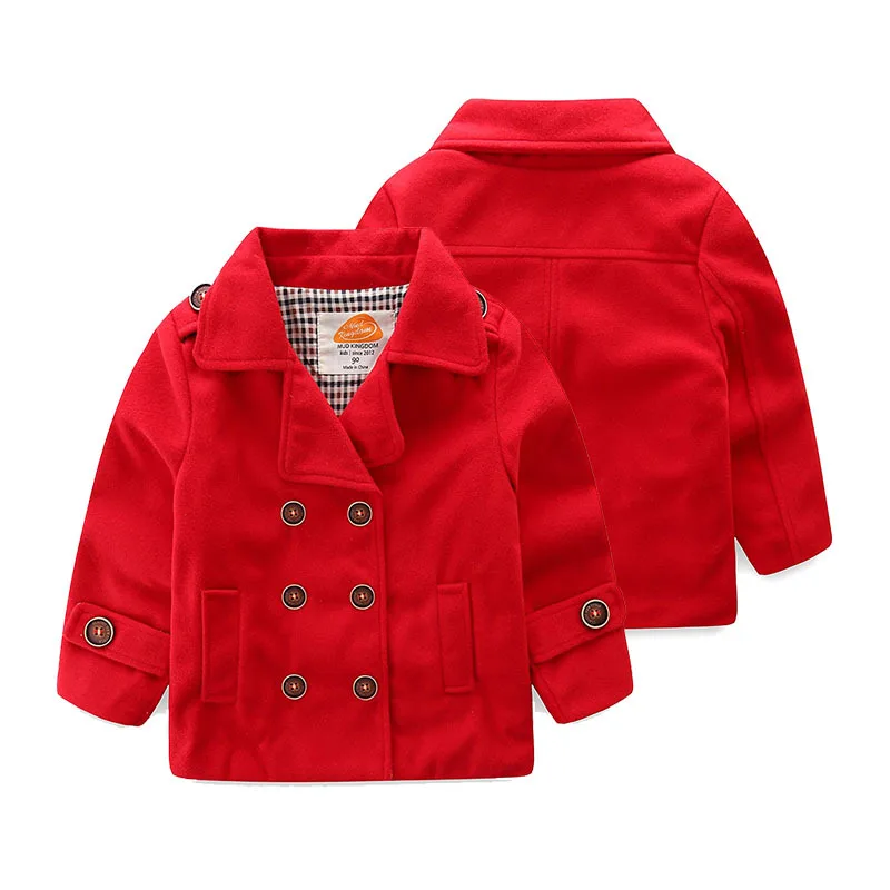 

BOY'S Woolen Jacket Small CHILDREN'S Clothing Winter New Style Baby Girls Korean-style Double Breasted Duffle Coat Children Fall