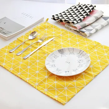 

Napkin Nordic Food Mat Cotton Linen Mat Photo Props Rectangular Napkin Mat