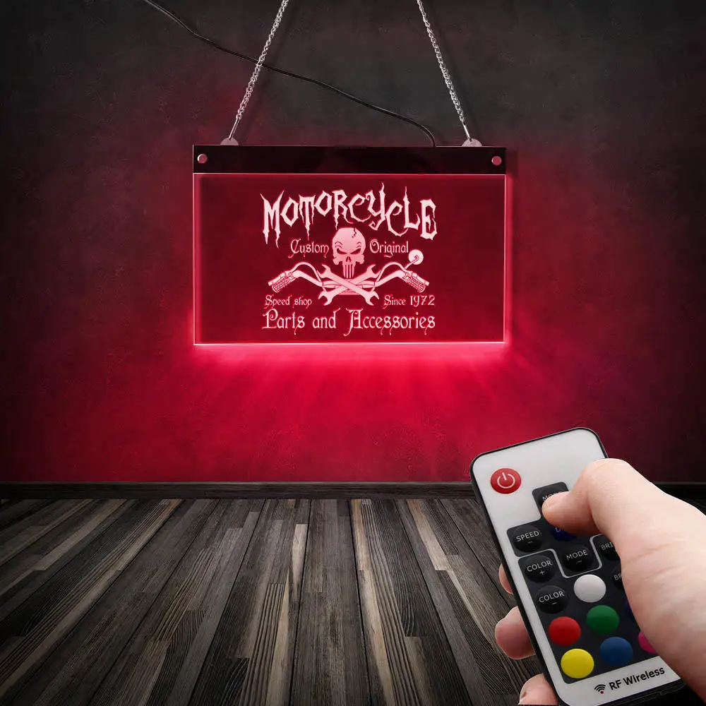 

Custom Motorcycle Service and Repair LED Display Neon Sign Motor Speed Shop Parts and Accessories Business Wall Light Biker Gift