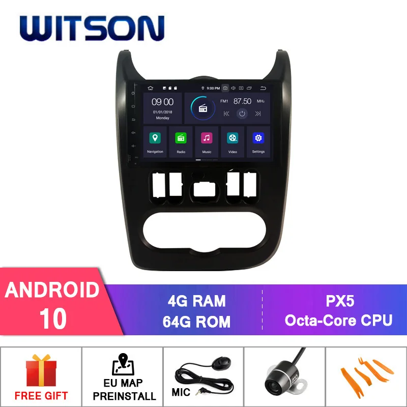 WITSON Android 10 Восьмиядерный (Восьмиядерный) 4G RAM 64G ROM автомобильный dvd плеер GPS для RENAULT