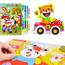 Autocollants en mousse Eva 3d pour enfants, 10/5 pièces, Puzzle, dessin animé, animaux, jouets éducatifs, multi motifs, Gyh 