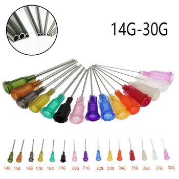 정밀 팁 액체 디스펜서 주사기 바늘 팁 304 14G -30G 게이지 팁 접착제 분배, 12mm, 50 개