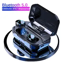 G02 TWS Bluetooth V5.0 наушники 9D стерео IPX6 водонепроницаемые сенсорные наушники 3350 мАч светодиодный смарт-дисплей внешний аккумулятор type-C чехол для зарядки