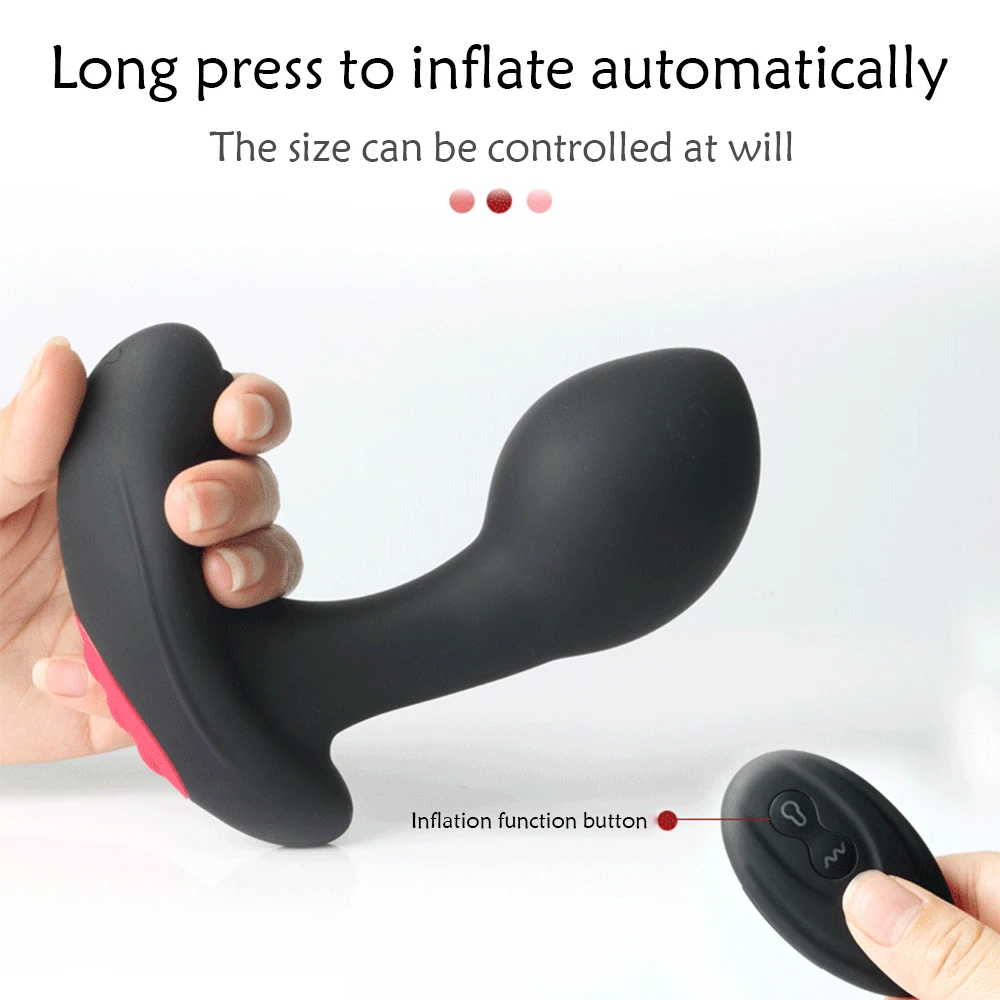 Huge Dildo Butt Plug Vibrator Remote Control Male Prostate Massager Inflatable Anal Plug Vibrator Sex Toys For Men Penis Plug 2