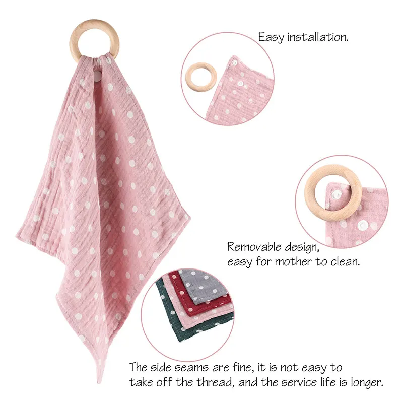 Cotton Baby Bibs Set Pacifier Clips Chain Teether Beech Wooden Ring Rodent Dinosaur Saliva Towel Pacifier Clips For Kids Product