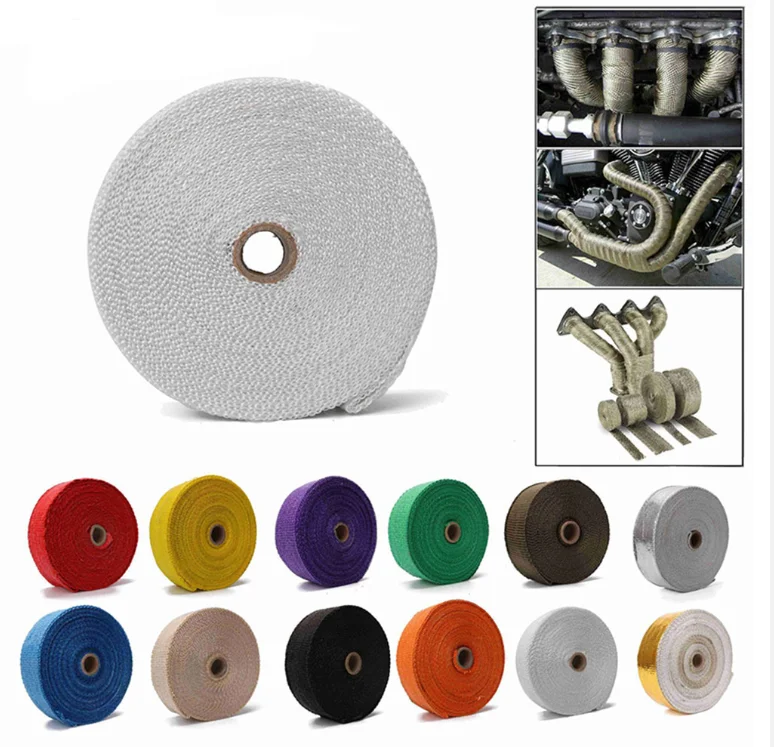 

Motorcycle Car hermal Exhaust Water heater Tape 5 10 Meter *50mm Turbo Heat Wrap Cloth Tape Thermal Protection With fixed Ties