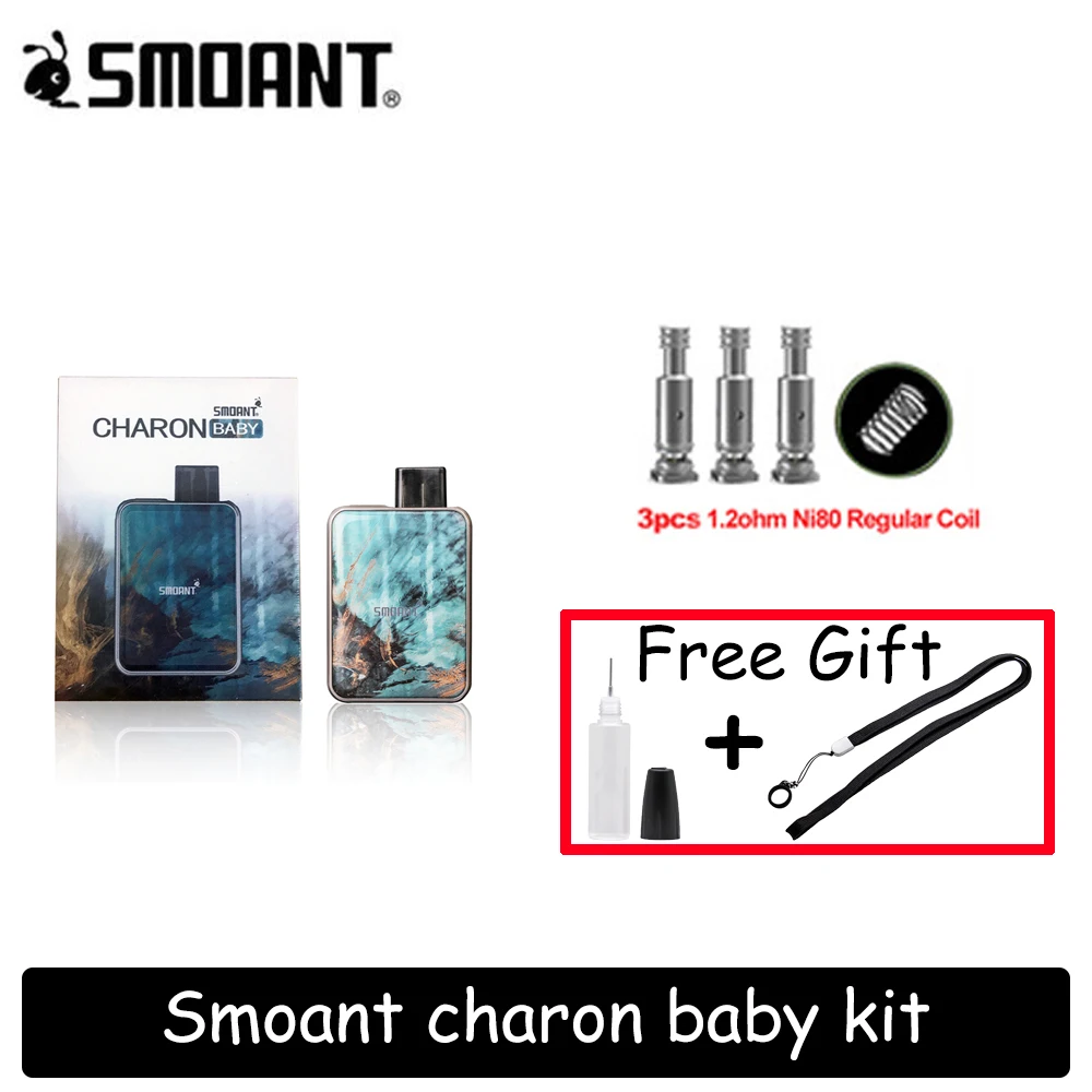 Smoant Charon Детский комплект встроенный аккумулятор 750 мАч Pod система Vape 2 мл Pod 0.6ohm сетка/1.2ohm Ni80 катушка VS Pasito комплект - Цвет: SS 1.2 Ni80