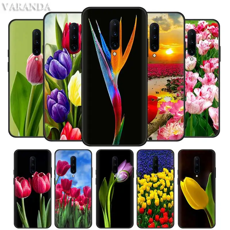 Мобильный телефон чехол для OnePlus 8T 7 Pro 8 Nord N10 5G N100 Z Coque Shell 7T 6T 6 Funda Capa тюльпаны цветы