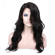 150% Density New Design Women Lovely Youth Women's long wavy Human Hair Lace Wig Black style wigs for white women
