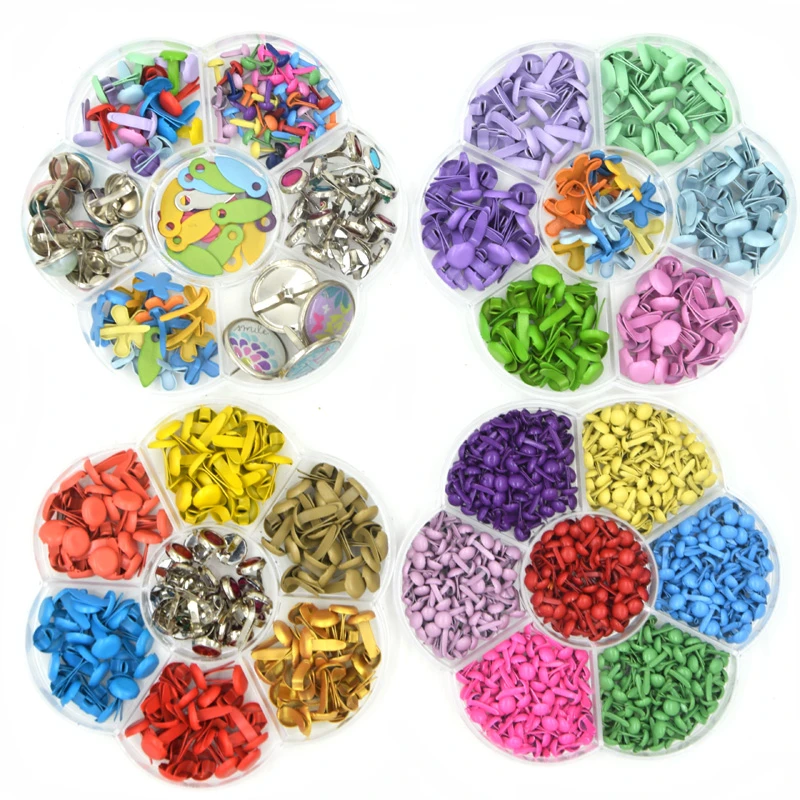 Assorted Color Brads Scrapbooking Embellishment Brads Mini Metal Bronze